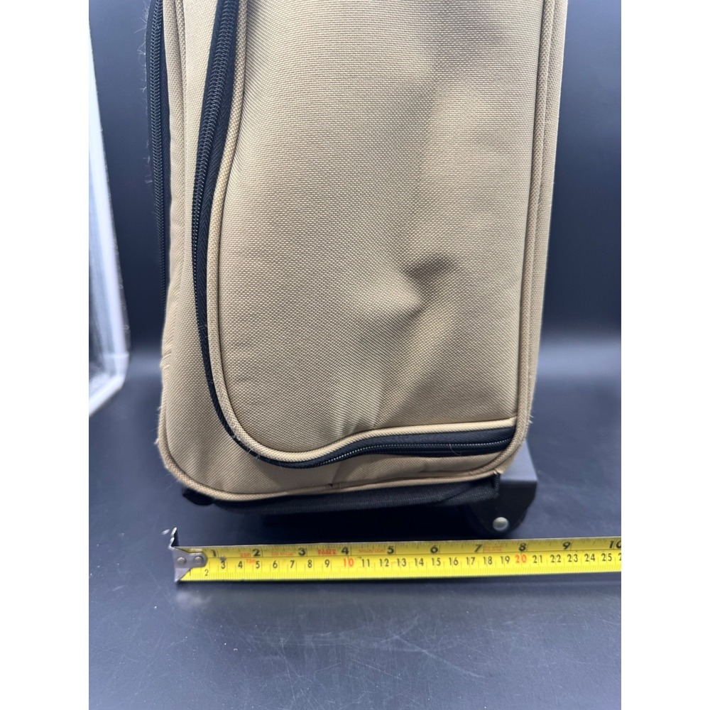 Travelon Wheeled Under Seat Carry-On Rolling Luggage Khaki Black Travel Bag - Picture 12 of 13